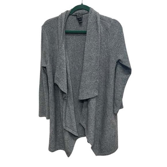 Clara sun woo waterfall draped cardigan gray women’s medium casual - Picture 1 of 7